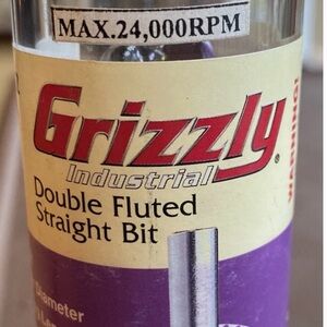 Grizzly Industrial Double Fluted Straight Bit - Silver